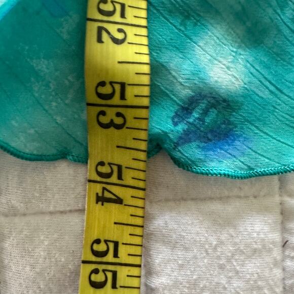 Vintage DRESSBARN Dress Womens 16 Teal Blue Chiffon Maxi Retro Flowy Fairycore - Picture 11 of 11